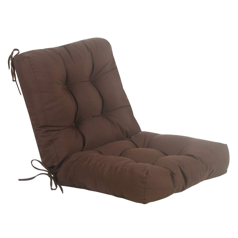 QILLOWAY Outdoor Seat/Back Chair Cushion Tufted Pillow, Spring/Summer Seasonal All Weather Replacement Cushions. (Coffee/Brown/Chocolate) - Image 1